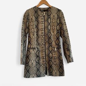 Zara Beige and Black Snake Print Coat